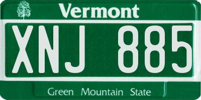 VT license plate XNJ885