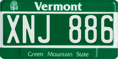 VT license plate XNJ886