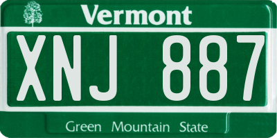 VT license plate XNJ887
