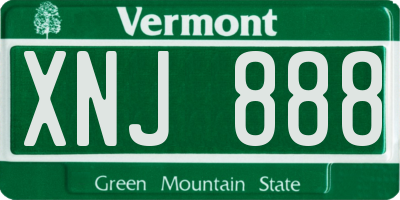 VT license plate XNJ888