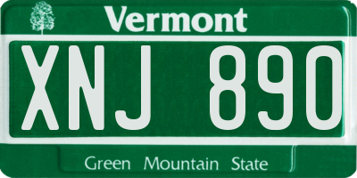 VT license plate XNJ890