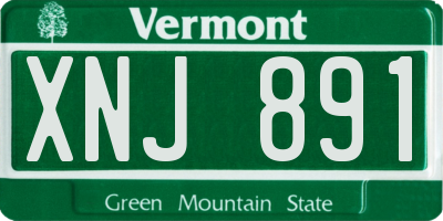 VT license plate XNJ891