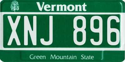 VT license plate XNJ896