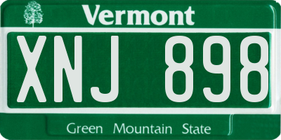 VT license plate XNJ898