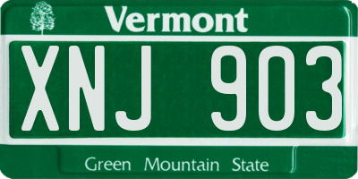 VT license plate XNJ903