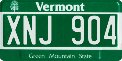 VT license plate XNJ904