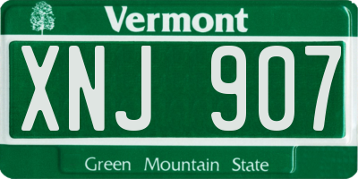 VT license plate XNJ907