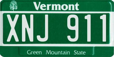 VT license plate XNJ911