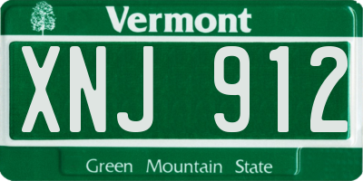 VT license plate XNJ912