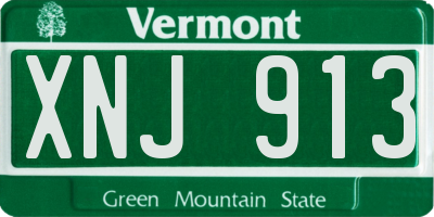 VT license plate XNJ913