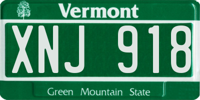 VT license plate XNJ918