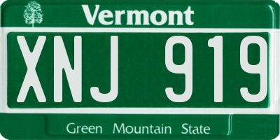 VT license plate XNJ919