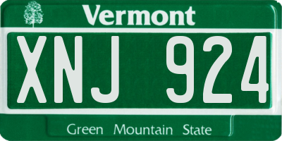VT license plate XNJ924