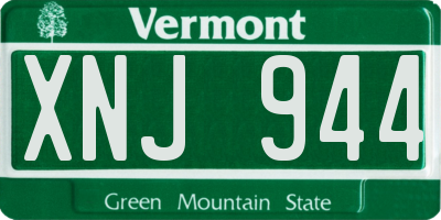 VT license plate XNJ944