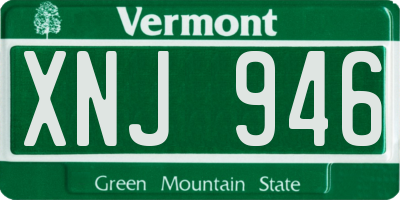 VT license plate XNJ946
