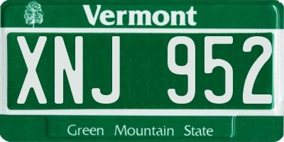 VT license plate XNJ952