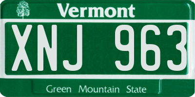 VT license plate XNJ963