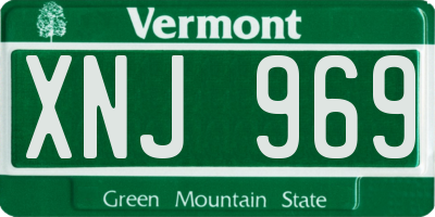 VT license plate XNJ969