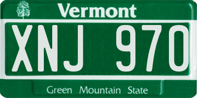VT license plate XNJ970