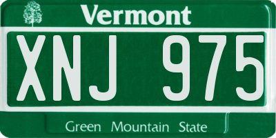 VT license plate XNJ975