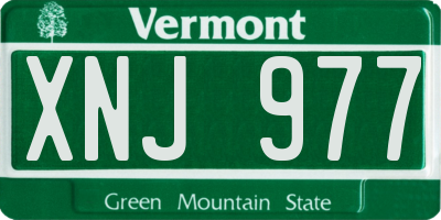 VT license plate XNJ977