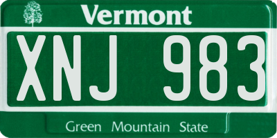 VT license plate XNJ983