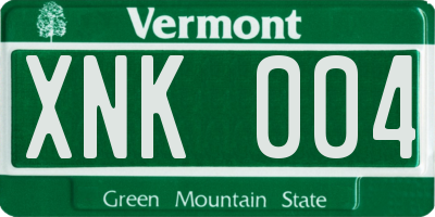 VT license plate XNK004