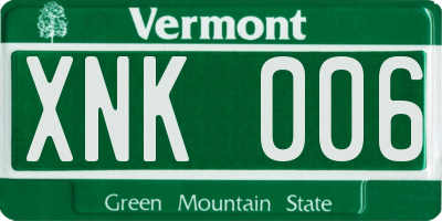 VT license plate XNK006
