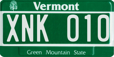 VT license plate XNK010