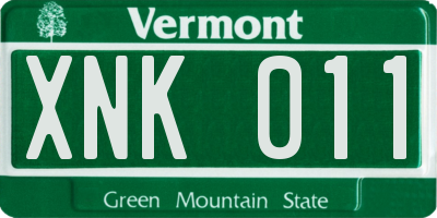 VT license plate XNK011