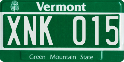 VT license plate XNK015