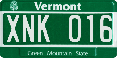 VT license plate XNK016