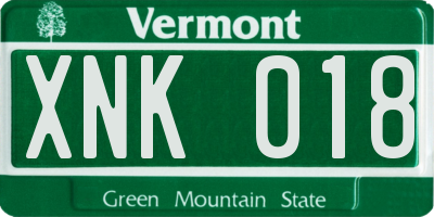 VT license plate XNK018