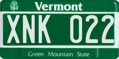 VT license plate XNK022