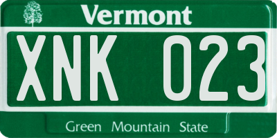 VT license plate XNK023