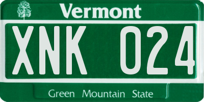 VT license plate XNK024