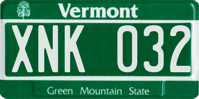 VT license plate XNK032