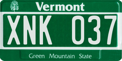 VT license plate XNK037