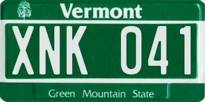 VT license plate XNK041