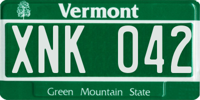 VT license plate XNK042