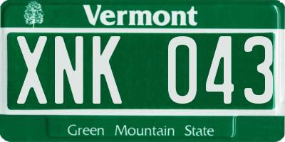 VT license plate XNK043