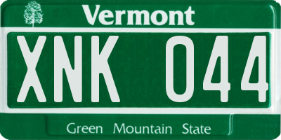 VT license plate XNK044
