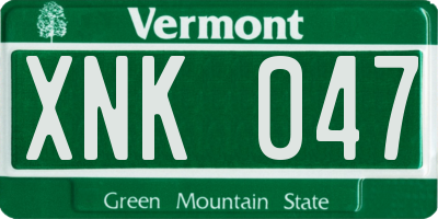 VT license plate XNK047