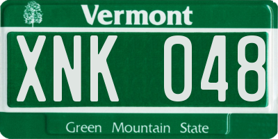 VT license plate XNK048