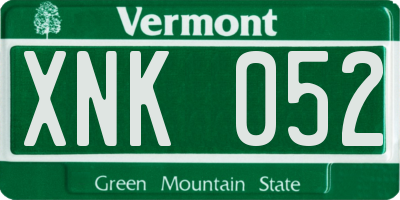 VT license plate XNK052