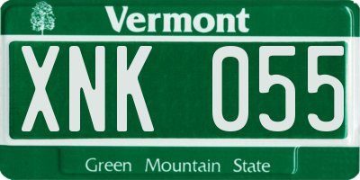 VT license plate XNK055