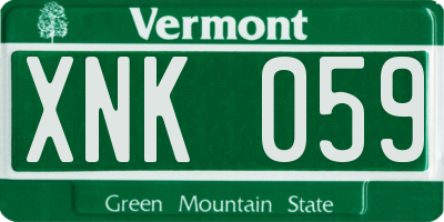 VT license plate XNK059