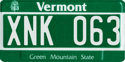 VT license plate XNK063