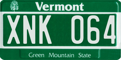 VT license plate XNK064