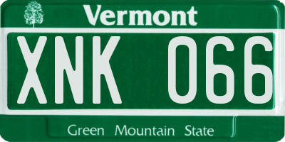 VT license plate XNK066